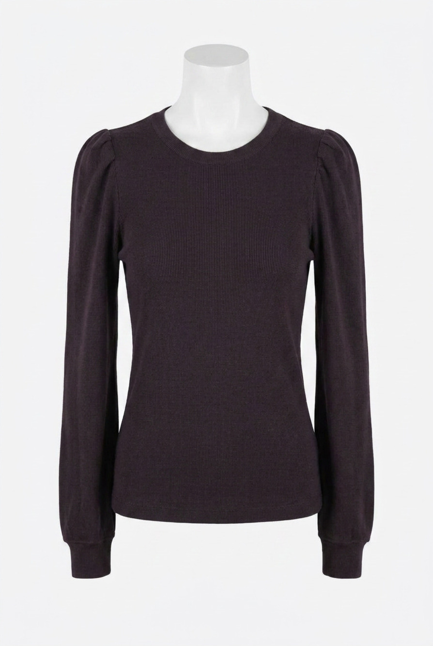 NEW AMO girly thermal top in vintage black
